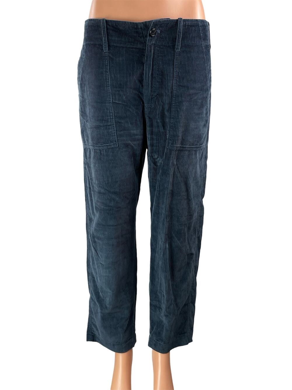 Closed Womens Navy Blue High Rise Corduroy Straight Leg Trouser Utility Pants 27